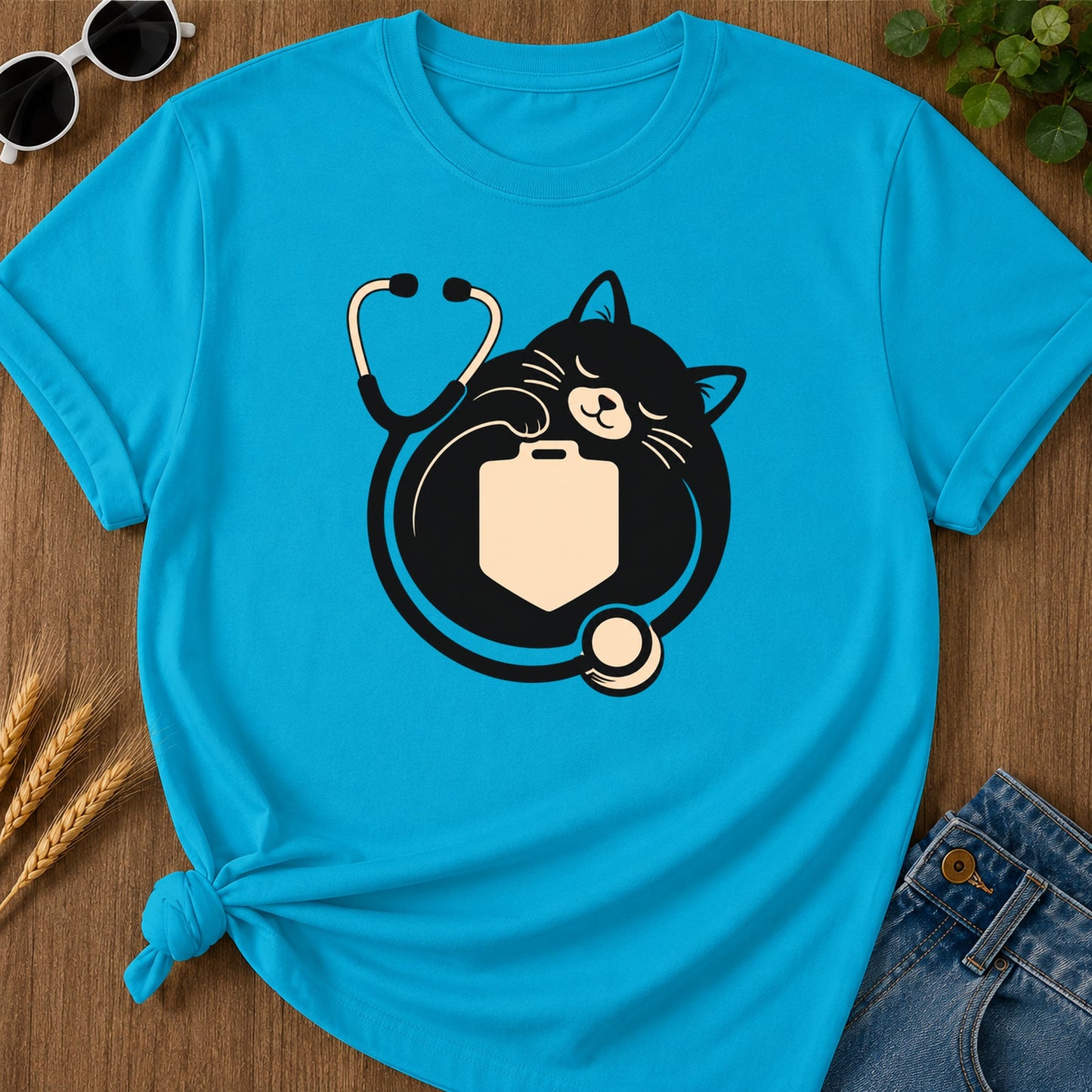 Cat Nurse T-Shirt - Sapphire Mockup