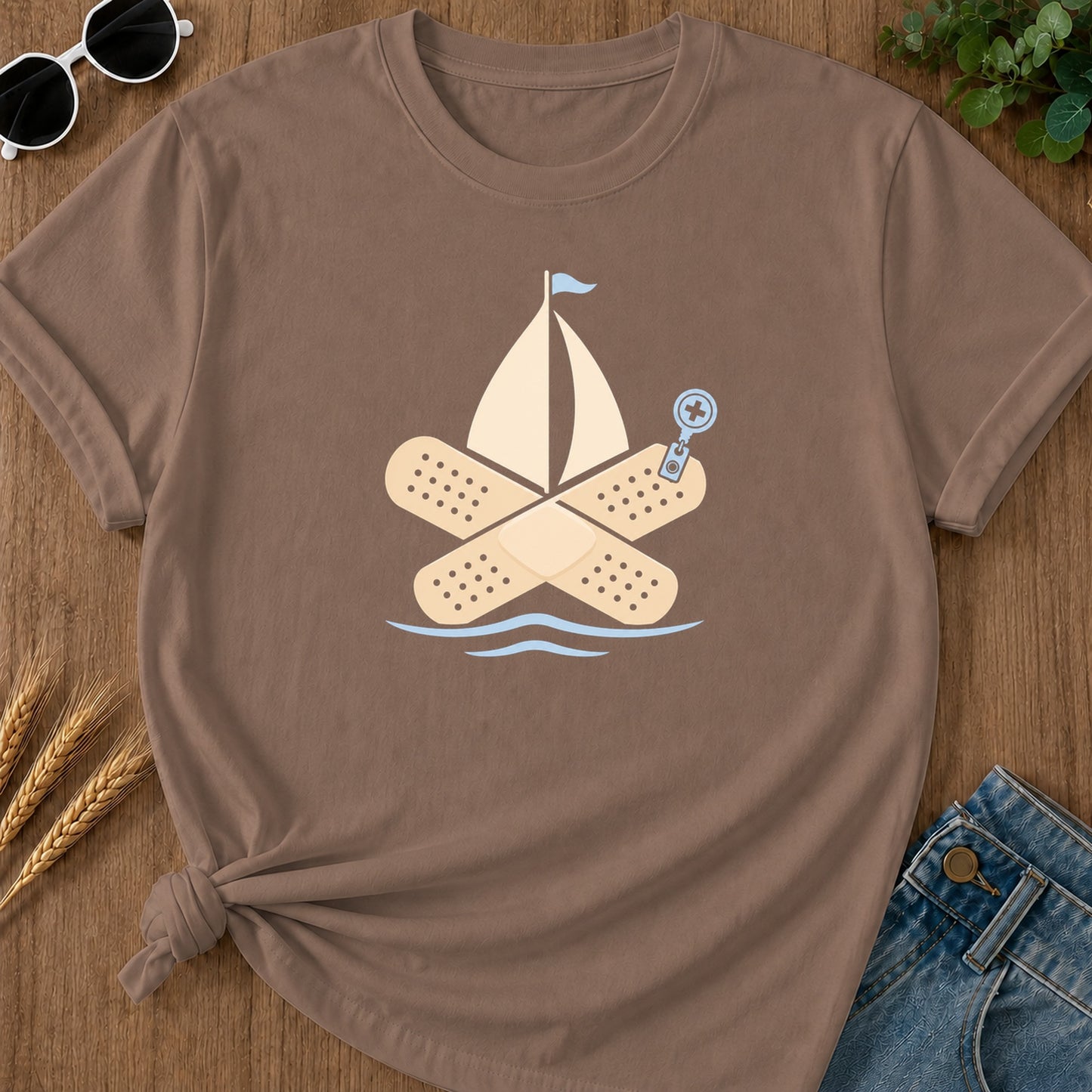 Bandage Raft T-Shirt - Espresso Mockup
