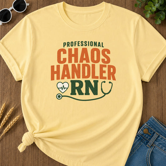 Professional Chaos Handler T-Shirt - Butter Mockup
