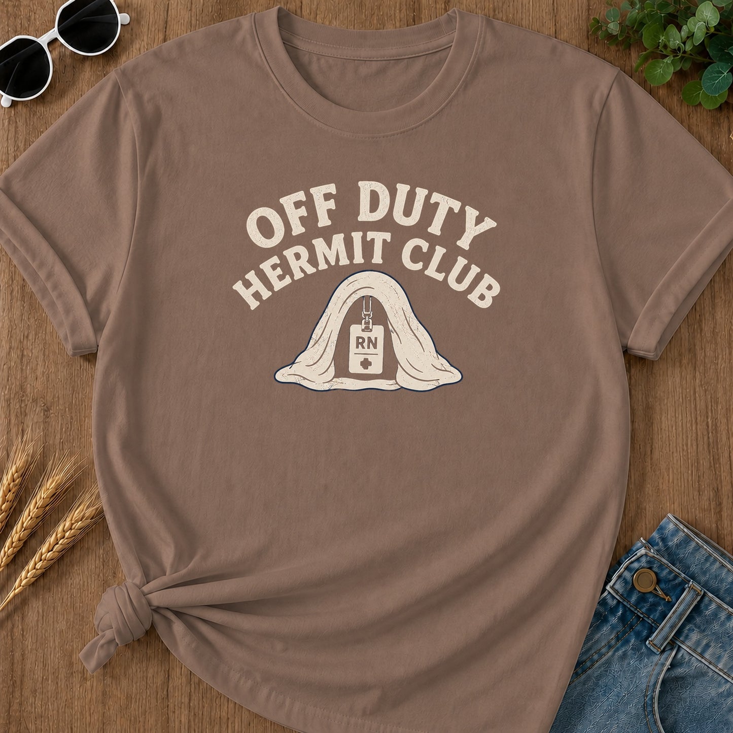 Off Duty Hermit T-Shirt - Espresso Mockup