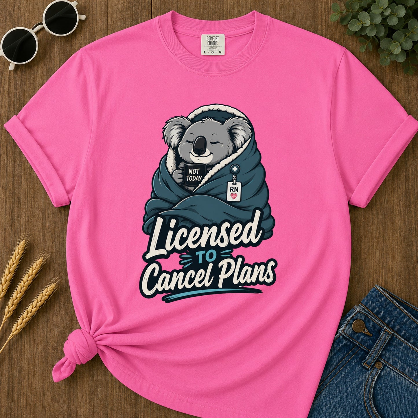 Licensed Cancel Plans T-Shirt - Neon Pink Mockup