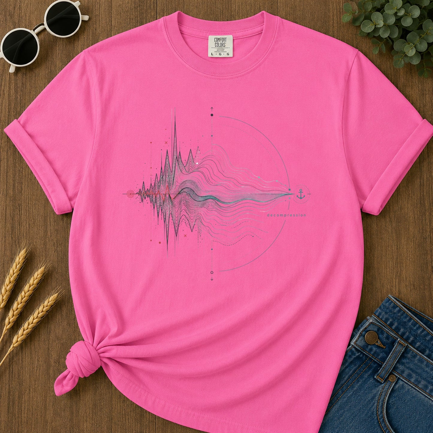 Decompression T-Shirt - Neon Pink Mockup