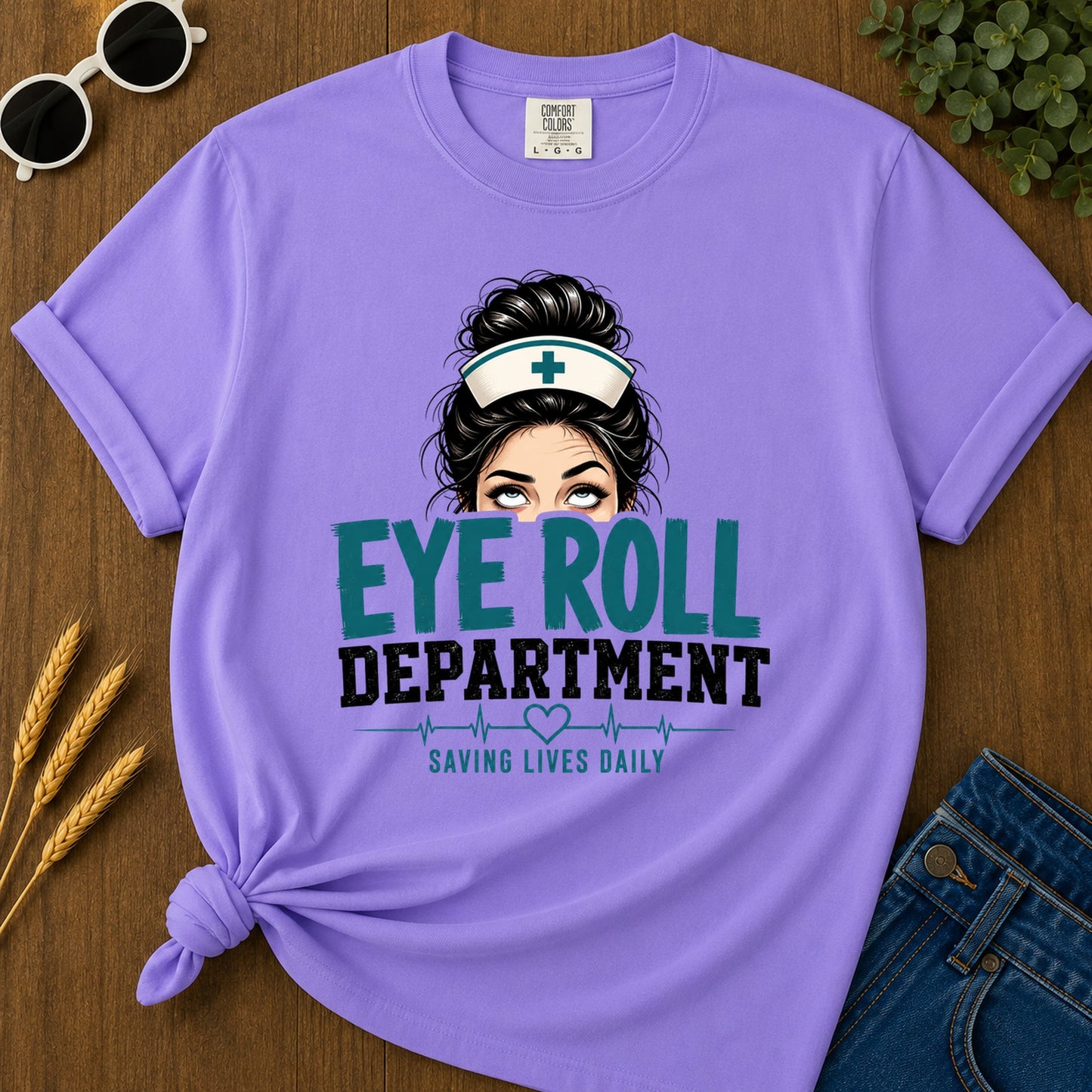 Eye Roll Uniform T-Shirt - Violet Mockup