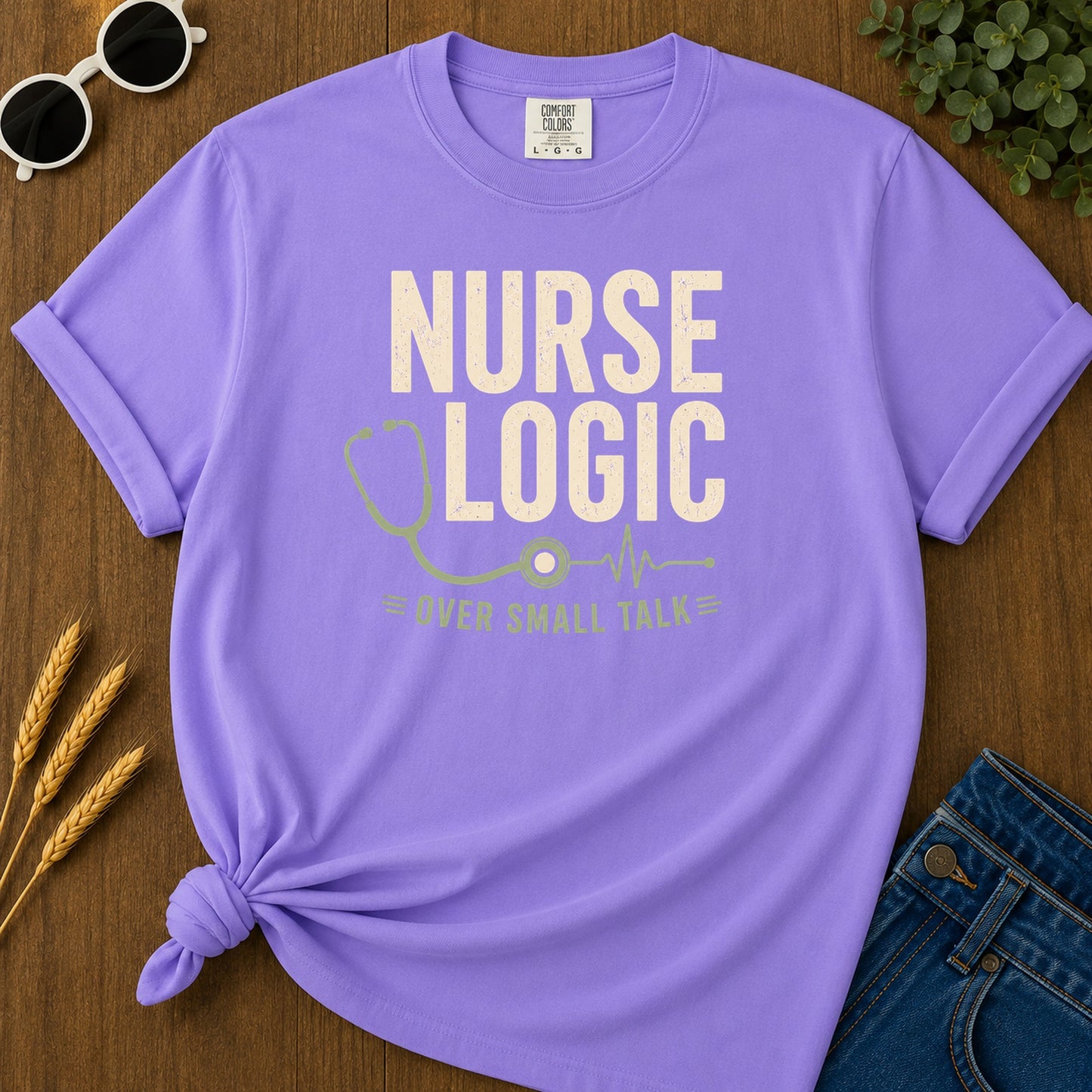 Nurse Logic T-Shirt - Violet Mockup