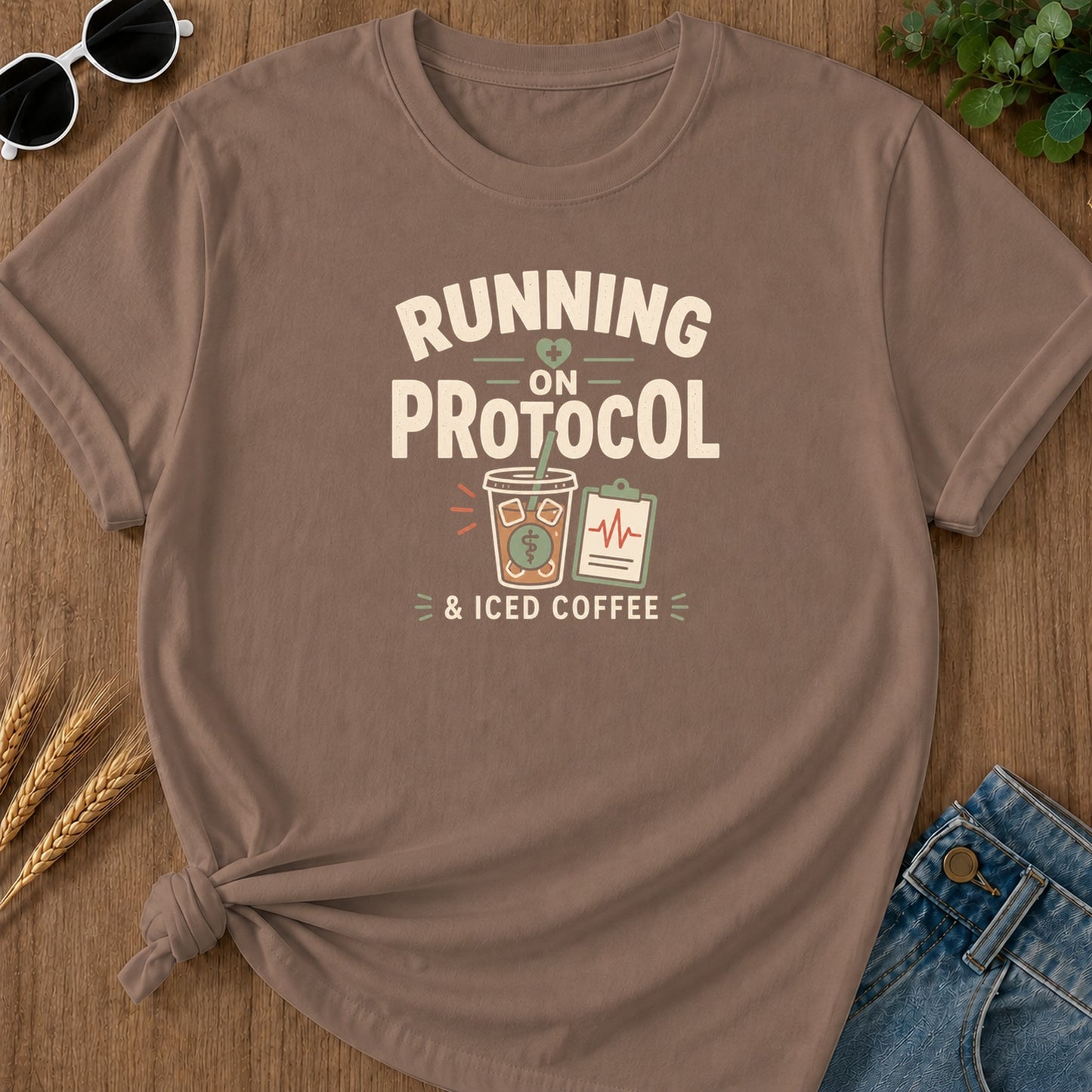 Running Protocol T-Shirt - Espresso Mockup