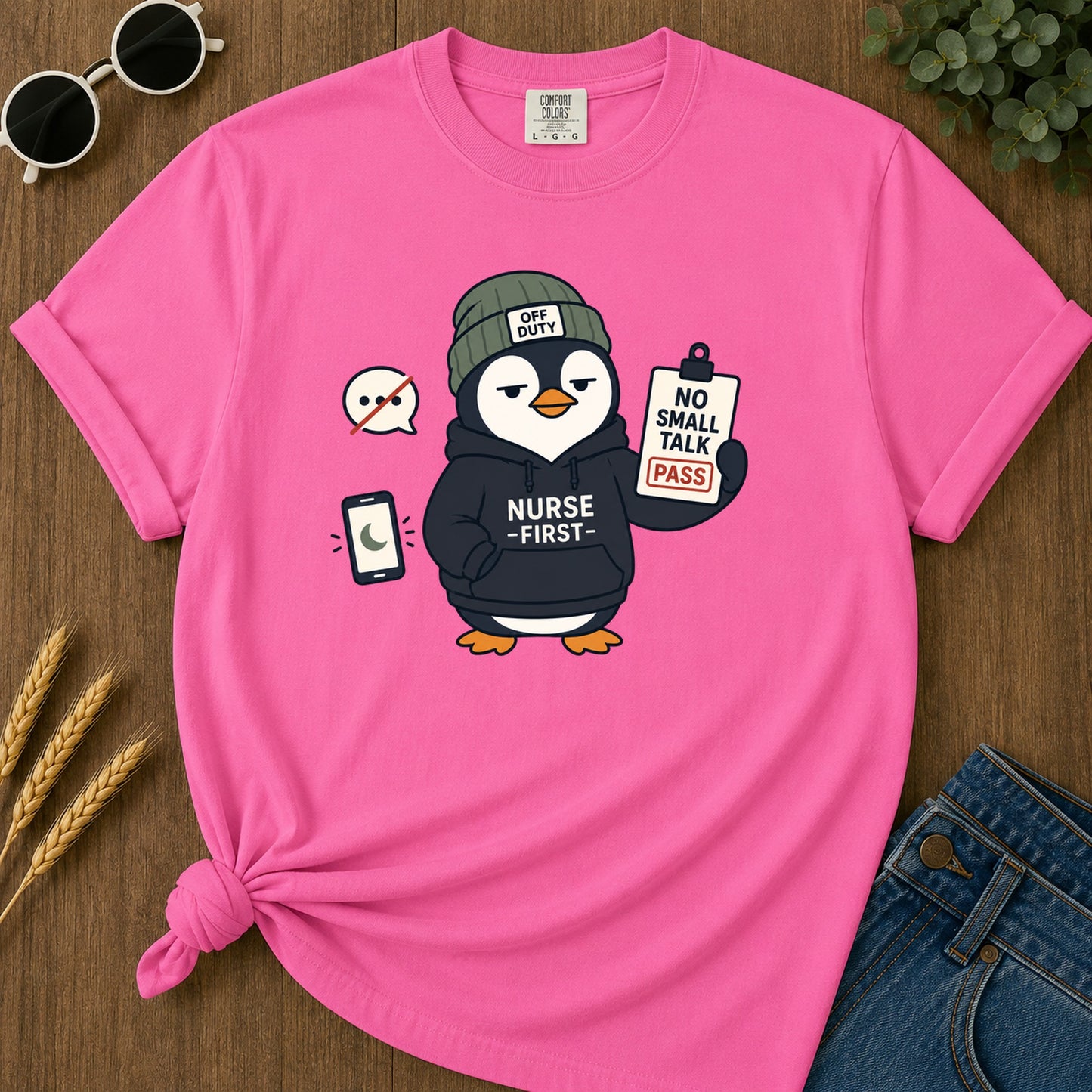 Chaos Clear T-Shirt - Neon Pink Mockup