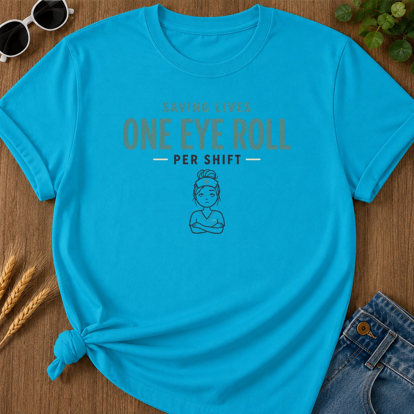 Saving Lives One Eye Roll 317 T-Shirt - Sapphire Mockup