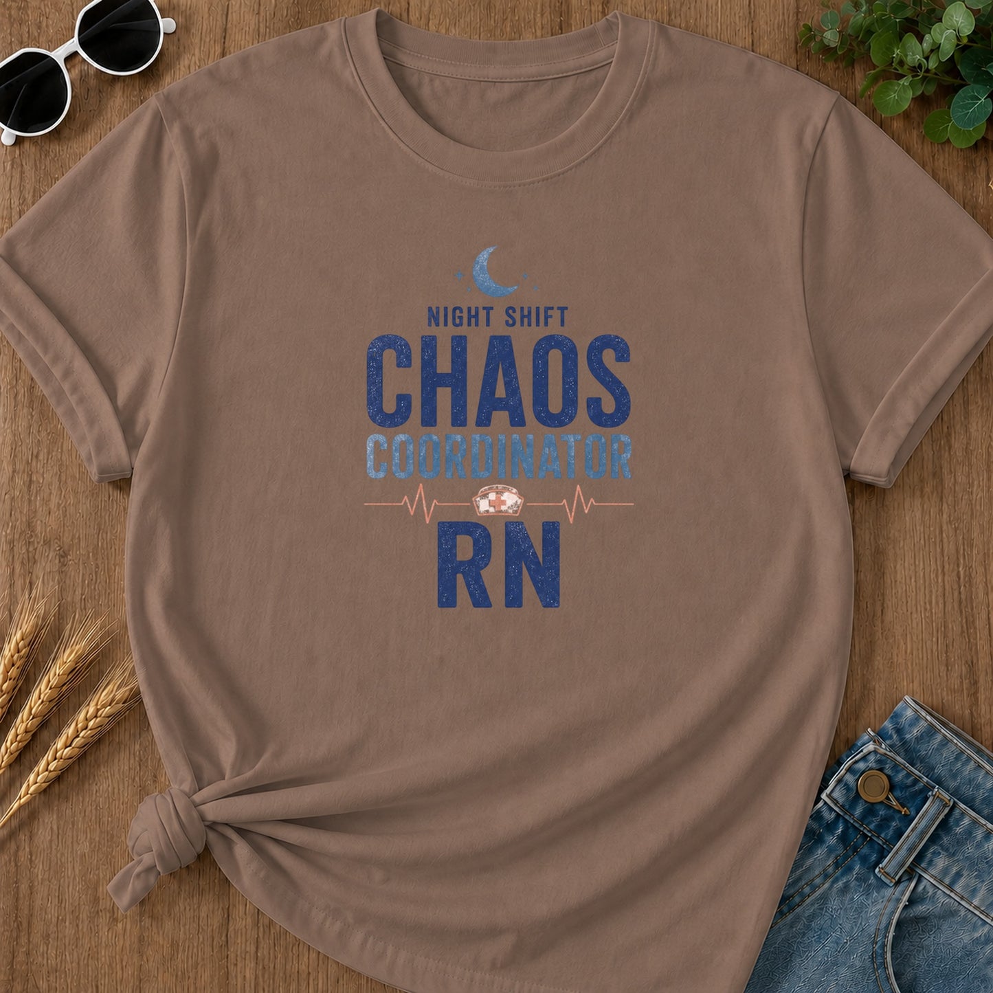 Night Shift Chaos T-Shirt - Espresso Mockup
