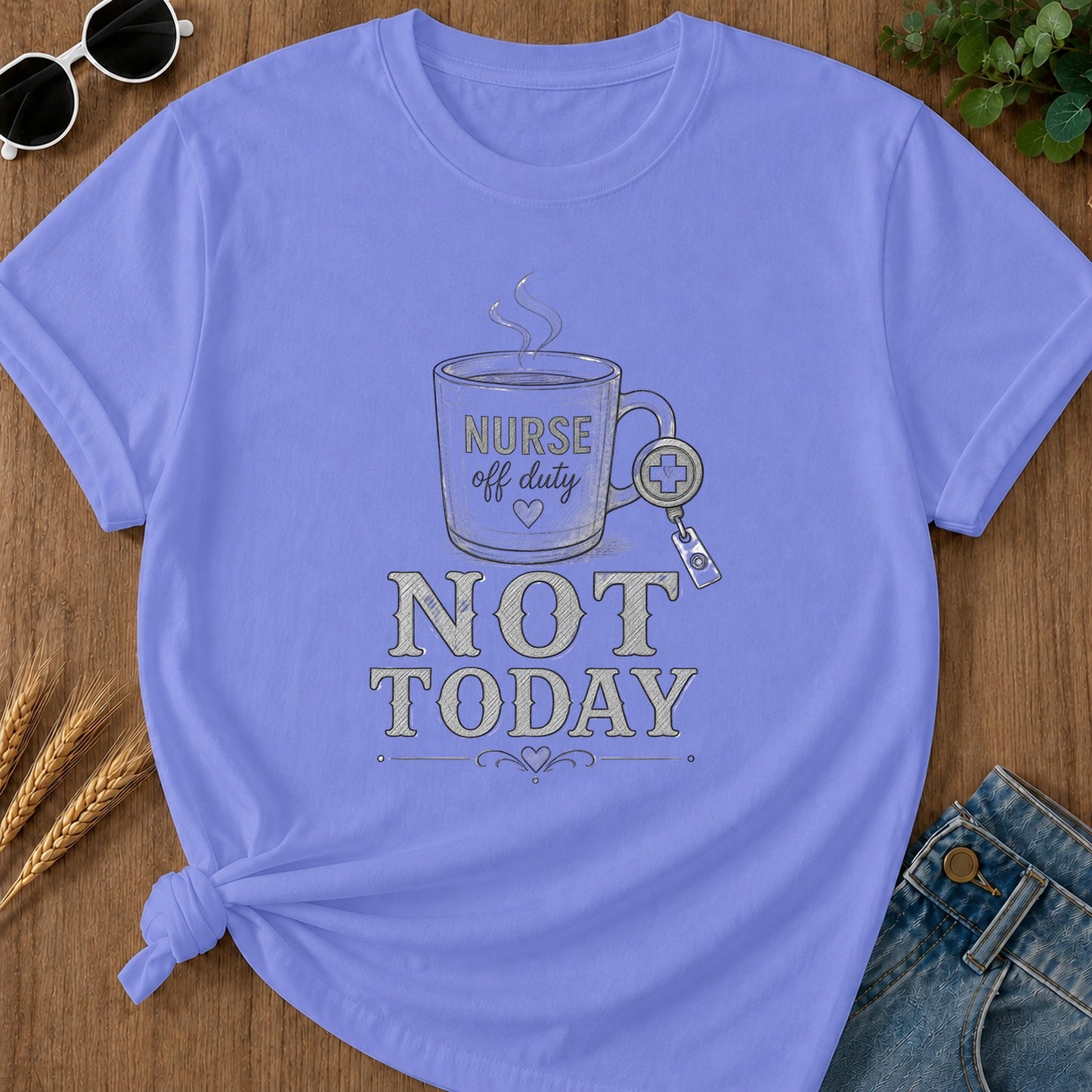 Pencil Not Today T-Shirt - Flo Blue Mockup