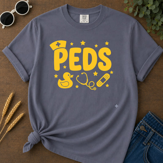 Peds Nurse T-Shirt - Navy Mockup