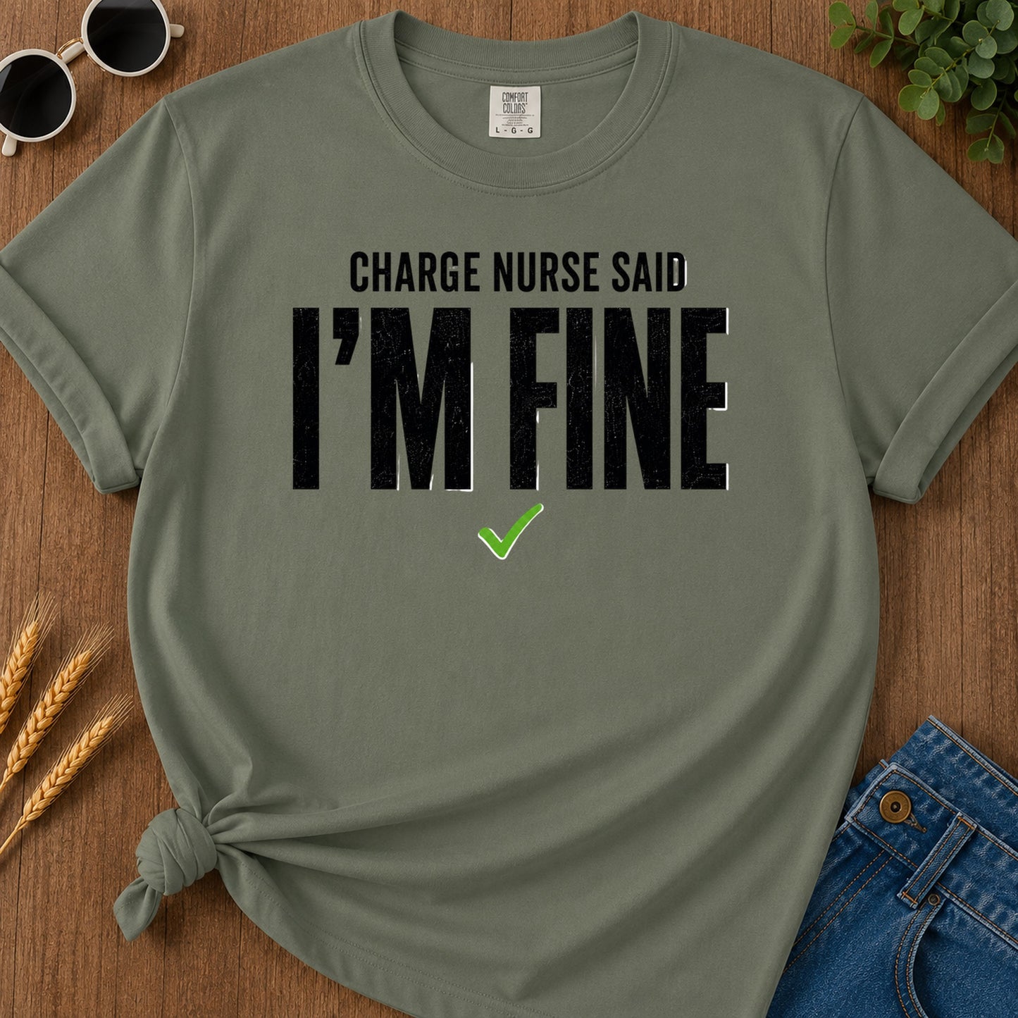 Fine Minimal T-Shirt - Moss Mockup