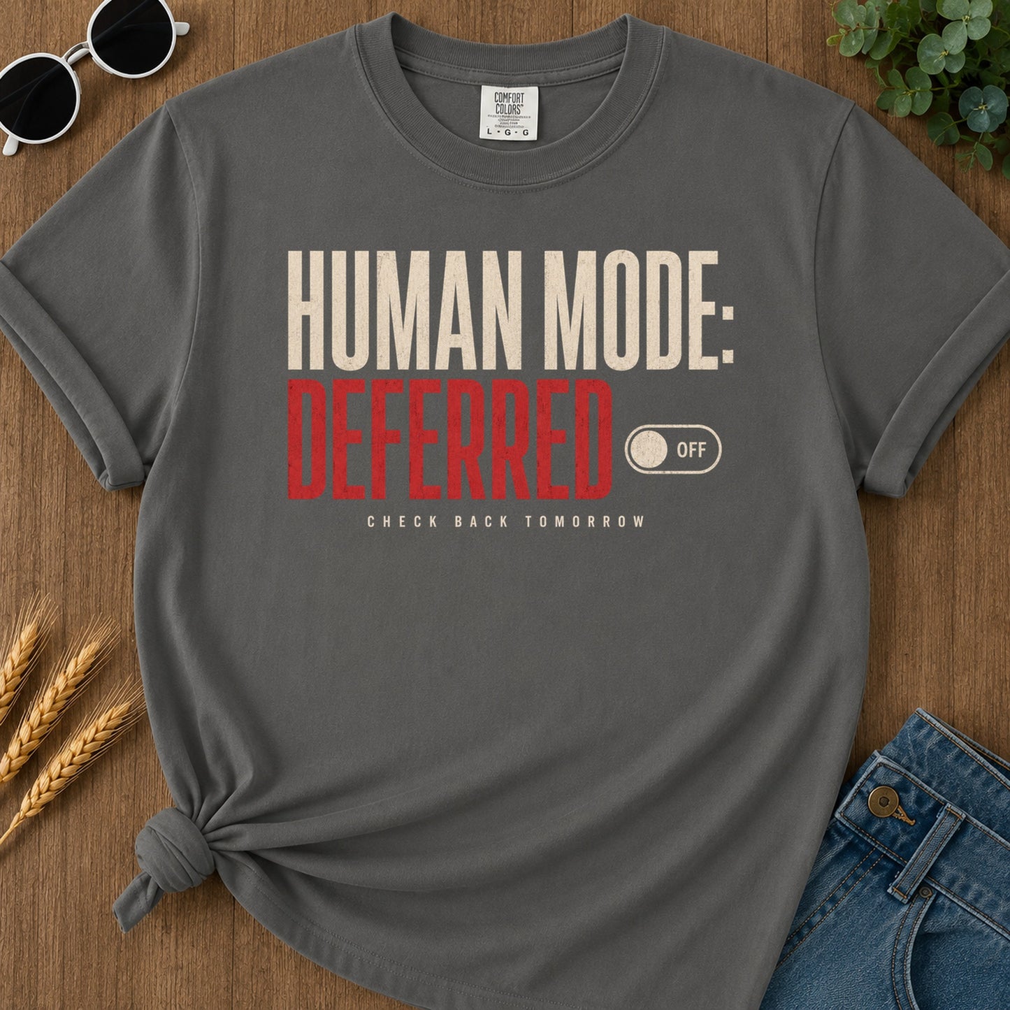 Human Mode Deferred 388 T-Shirt - Pepper Mockup