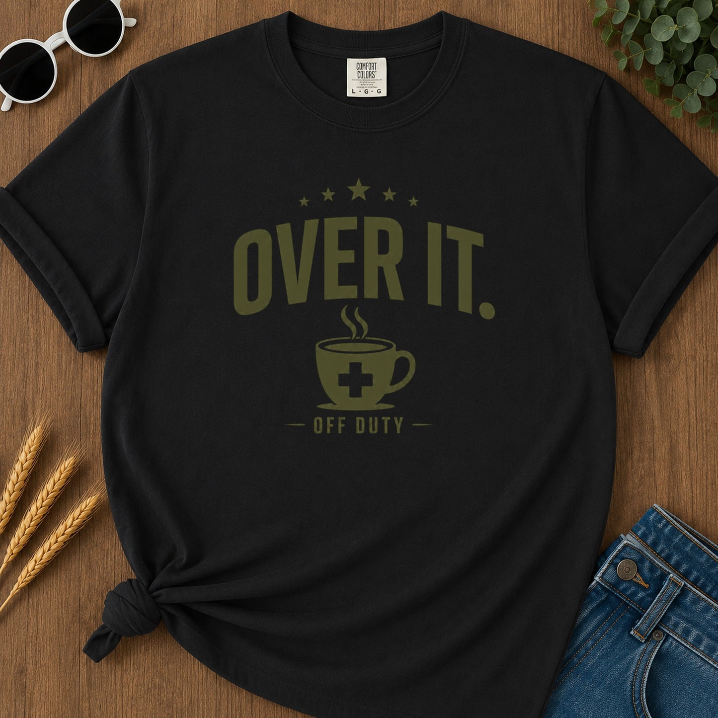 Over It 2 T-Shirt - Black Mockup