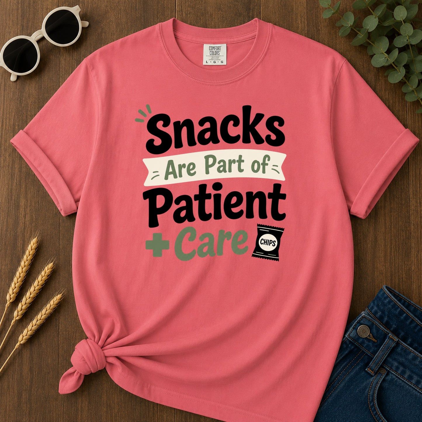 Snacks Patient Care T-Shirt - Watermelon Mockup
