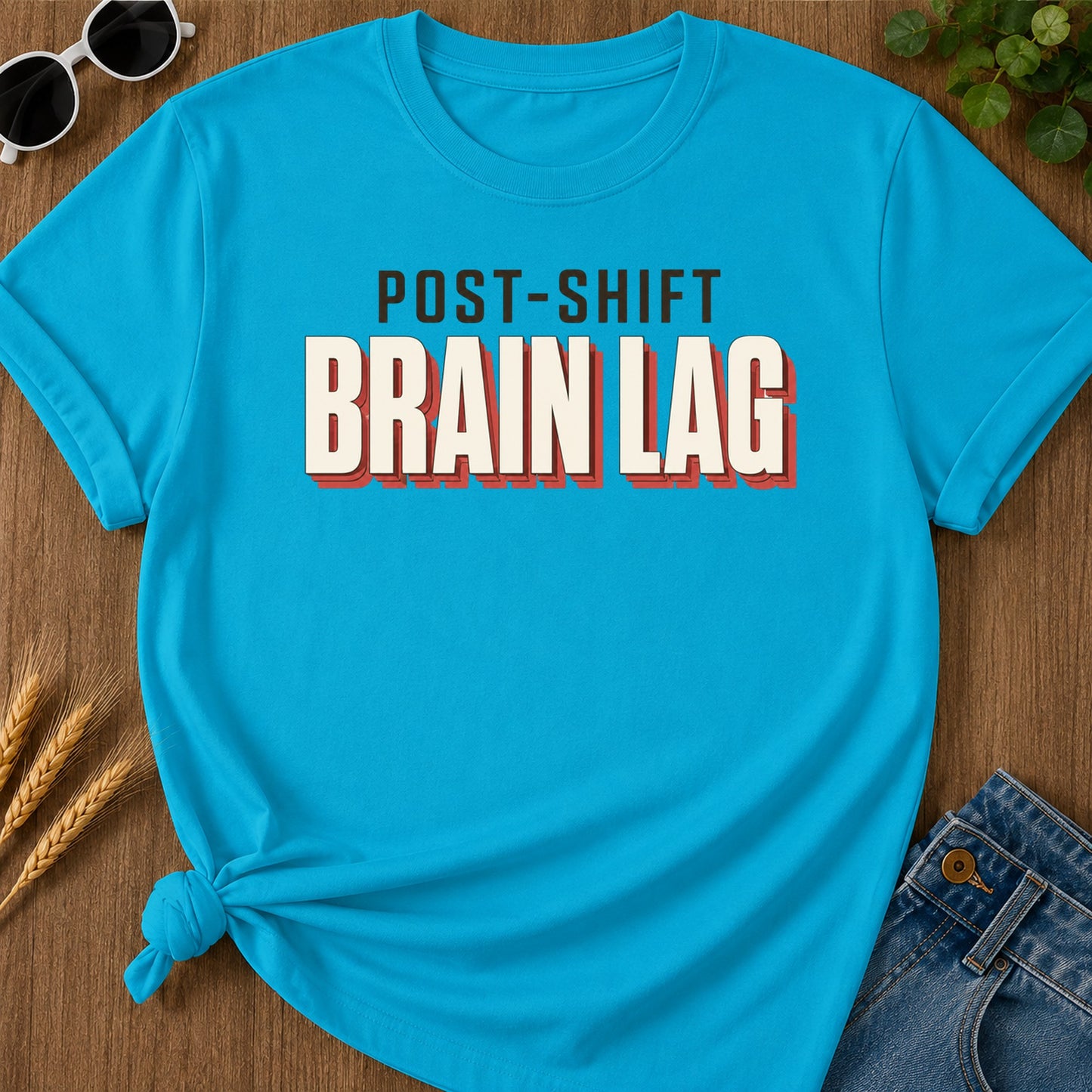 Post Shift Brainlag 2 T-Shirt - Sapphire Mockup