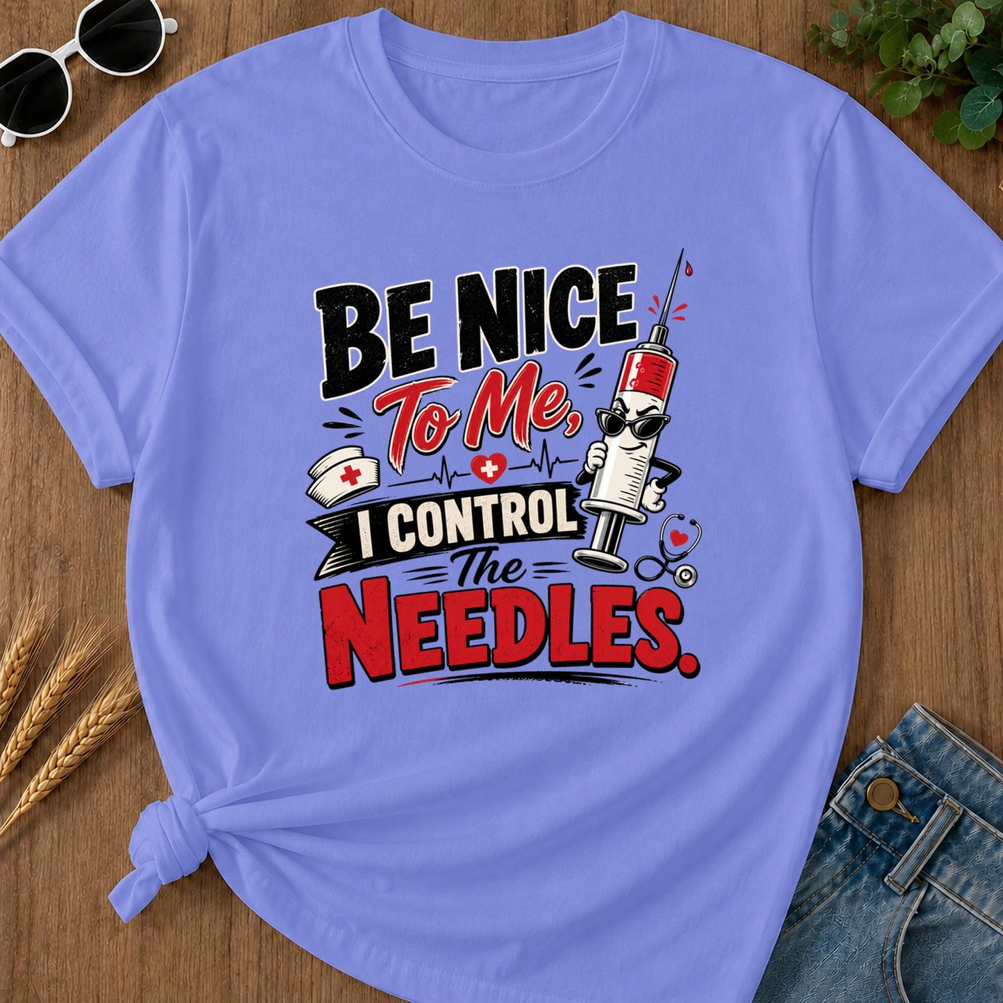 Be Nice T-Shirt - Flo Blue Mockup