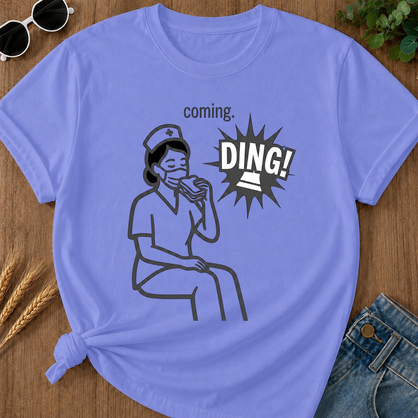 Coming T-Shirt - Flo Blue Mockup