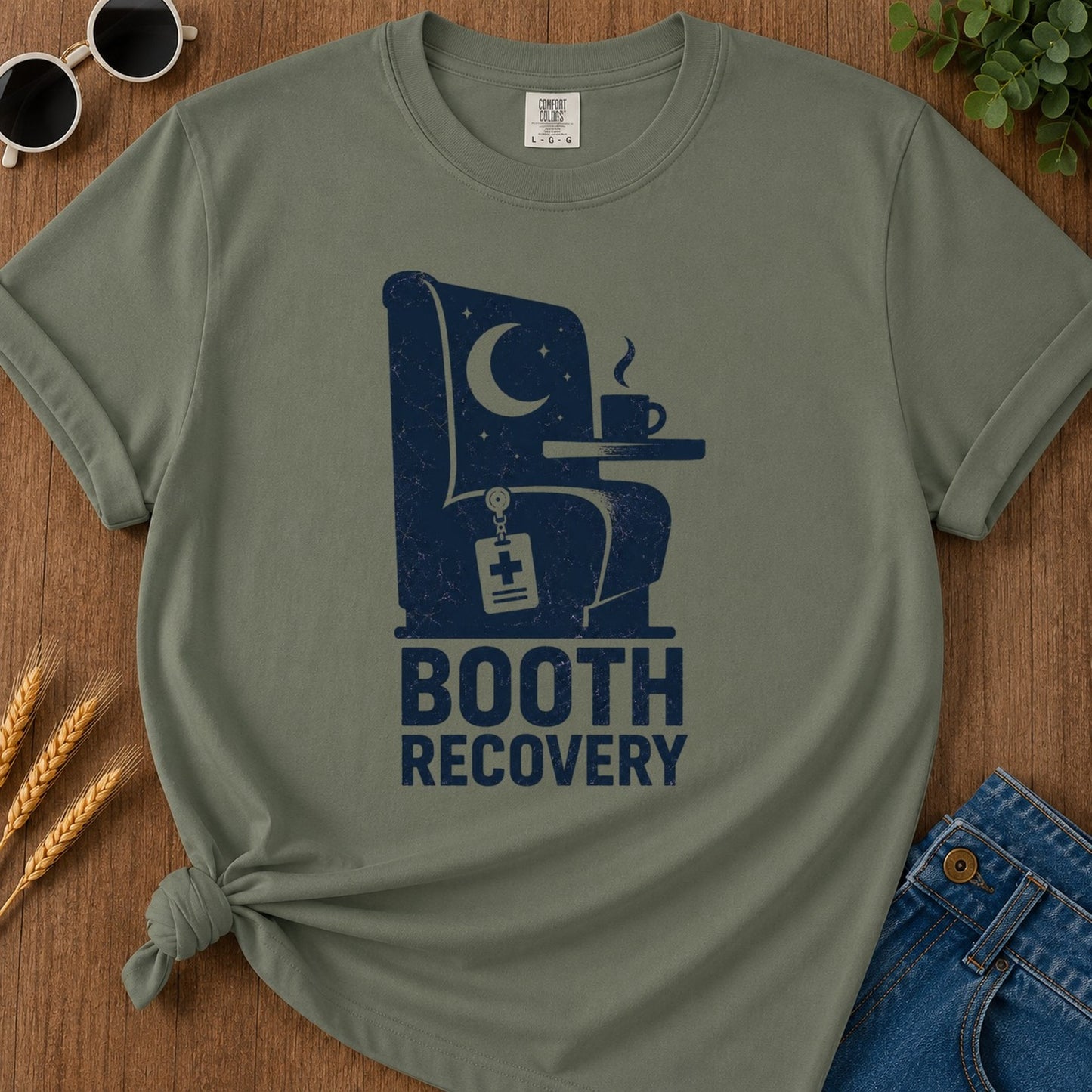 Booth Recovery T-shirt - Moss Mockup