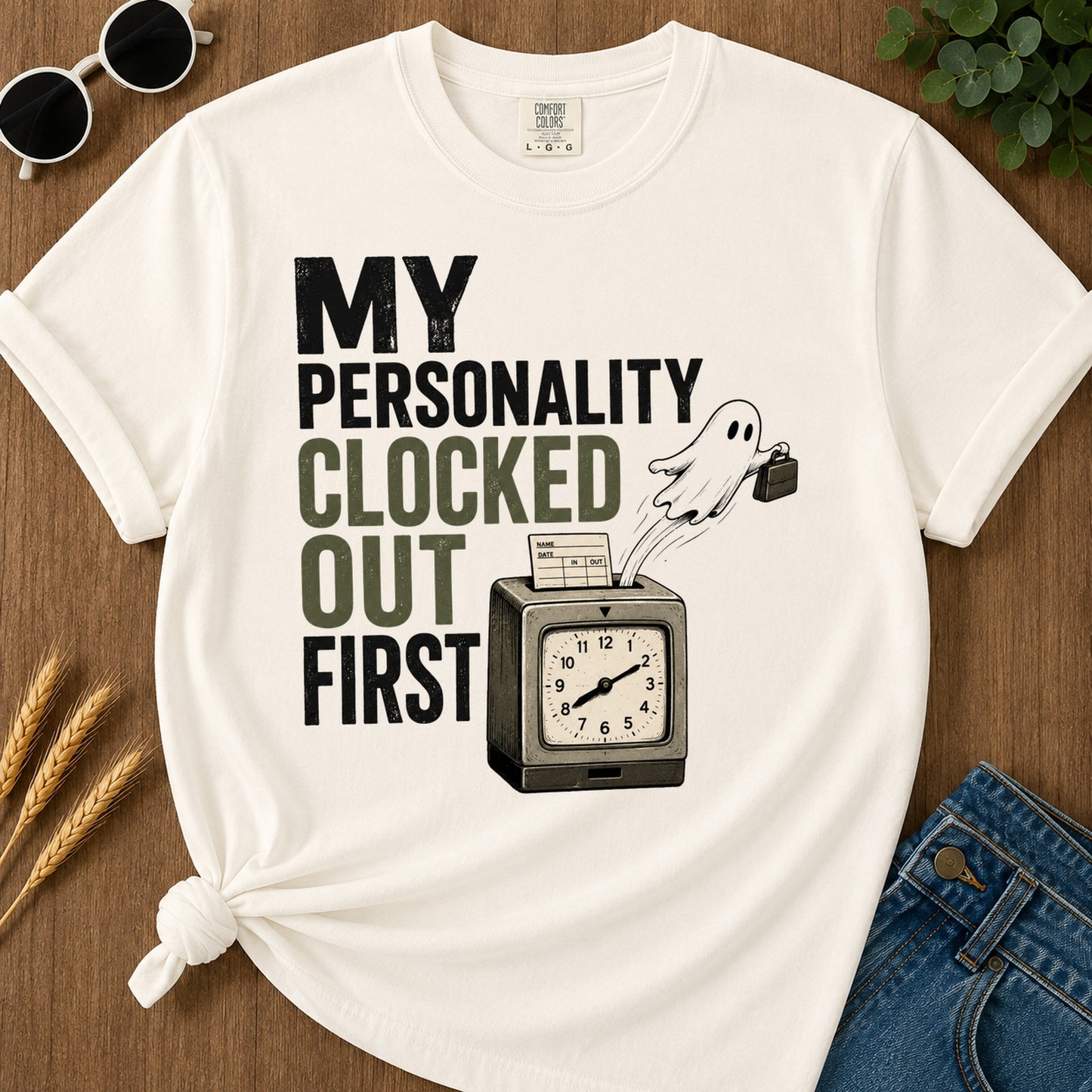 Clocked Out T-Shirt - Ivory