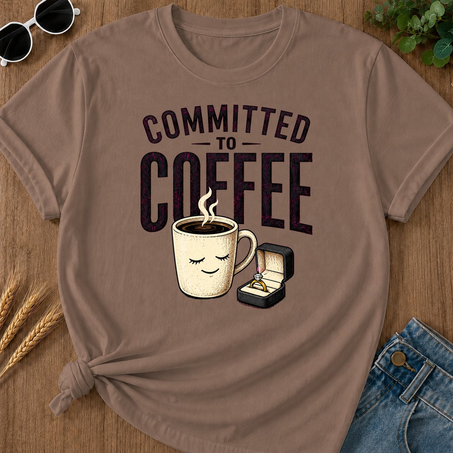 Committed To Coffee T-Shirt - Espresso