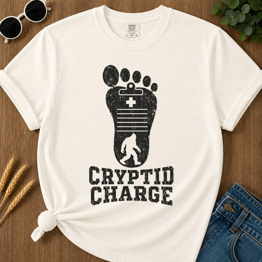 Cryptid Charge T-shirt - Ivory Mockup
