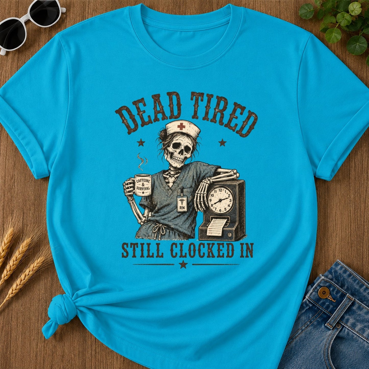 Dead Tired T-shirt - Sapphire Mockup