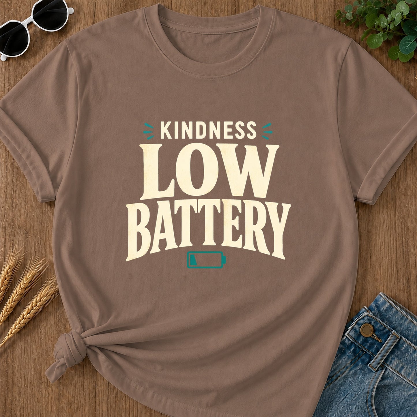 Kindness Low Battery T-Shirt - Espresso