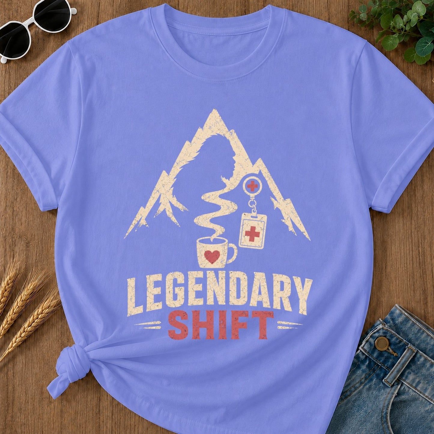 Legendary Shift T-shirt - Flo Blue Mockup