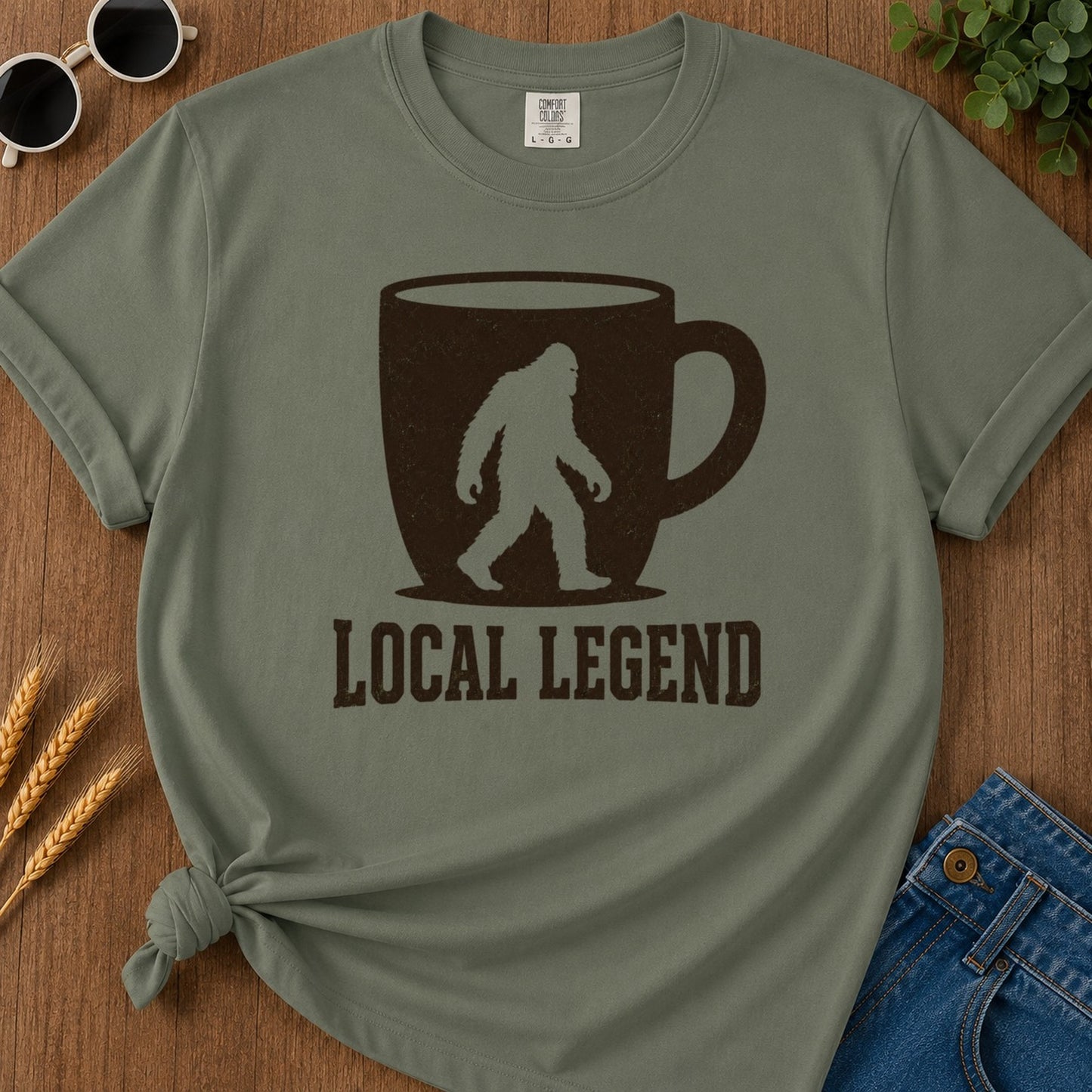 Local Legend T-shirt - Moss Mockup