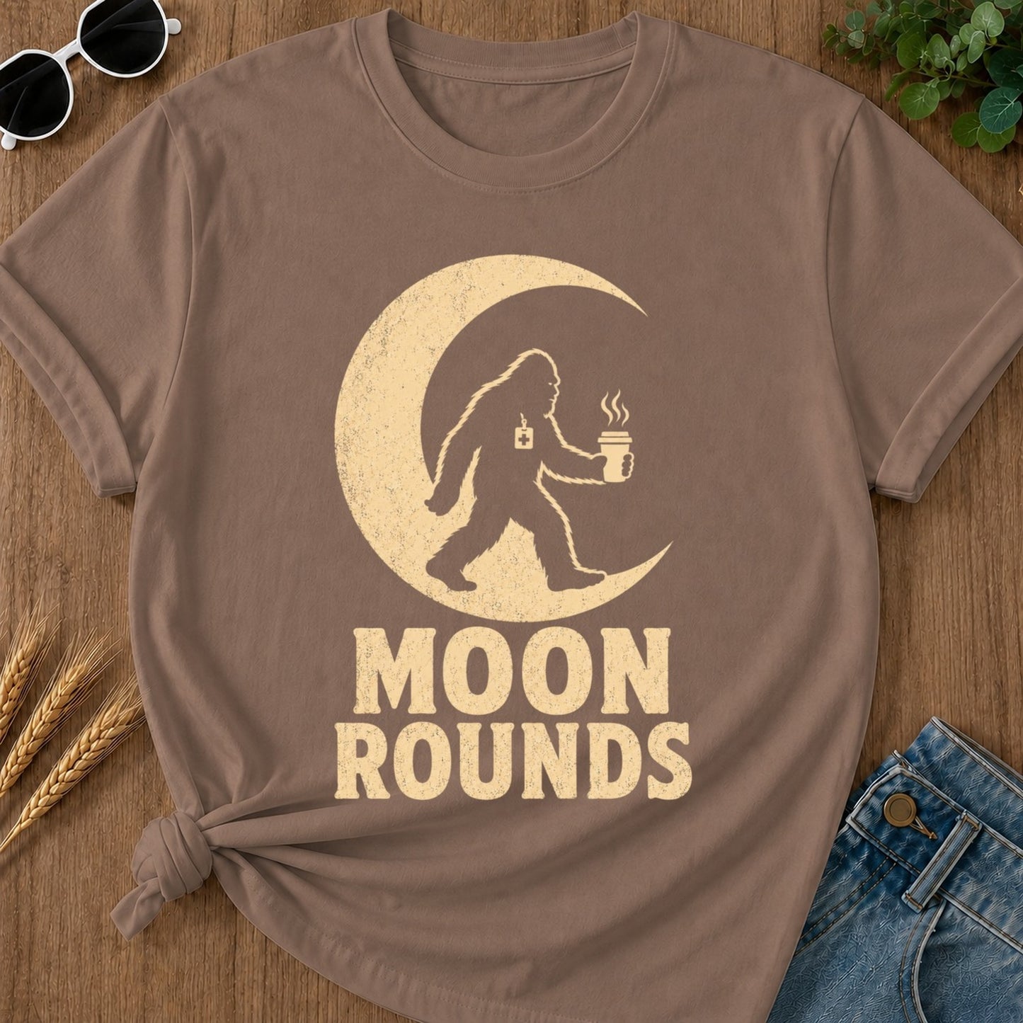 Moon Rounds T-shirt - Espresso Mockup
