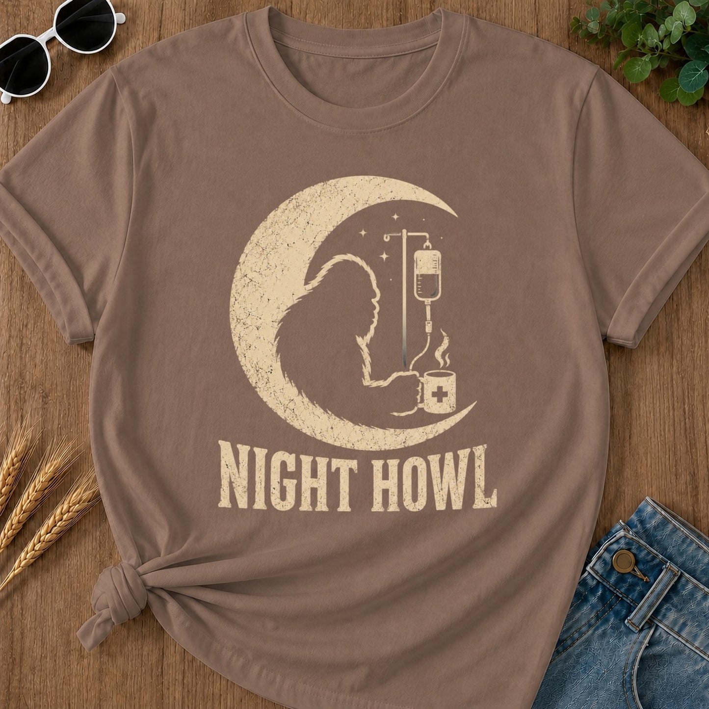 Night Howl T-shirt - Espresso Mockup