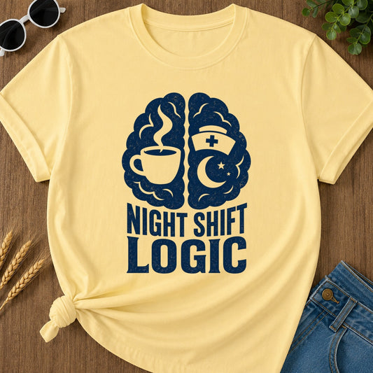 Night Shift Logic T-shirt - Butter Mockup