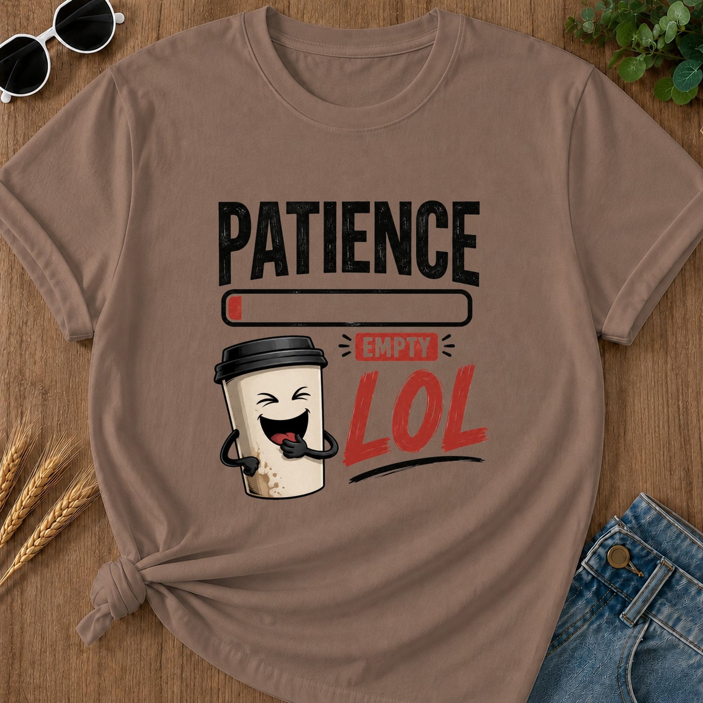 Patience Empty Lol T-Shirt - Espresso