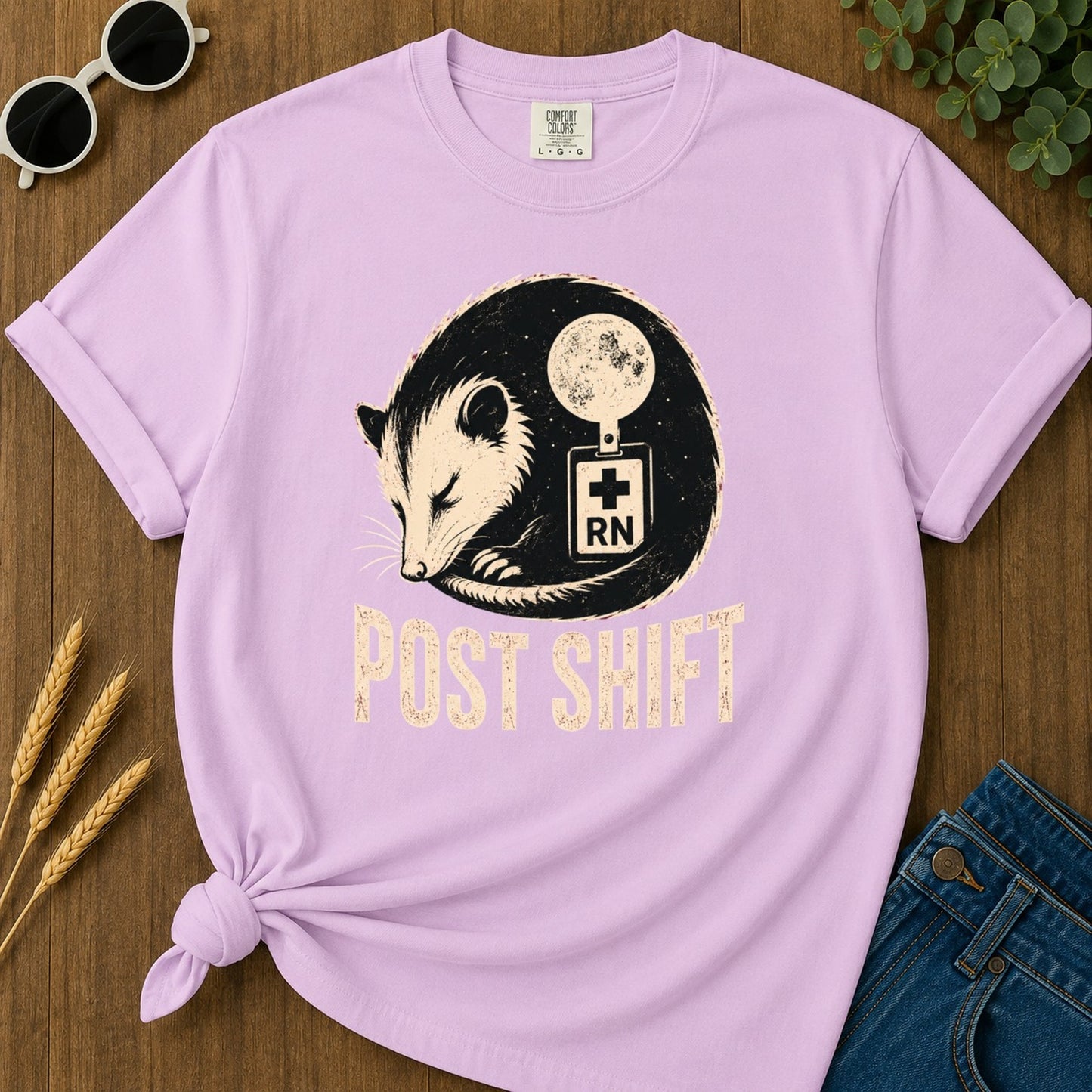 Post Shift T-shirt - Orchid Mockup