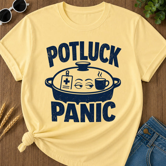 Potluck Panic T-shirt - Butter Mockup