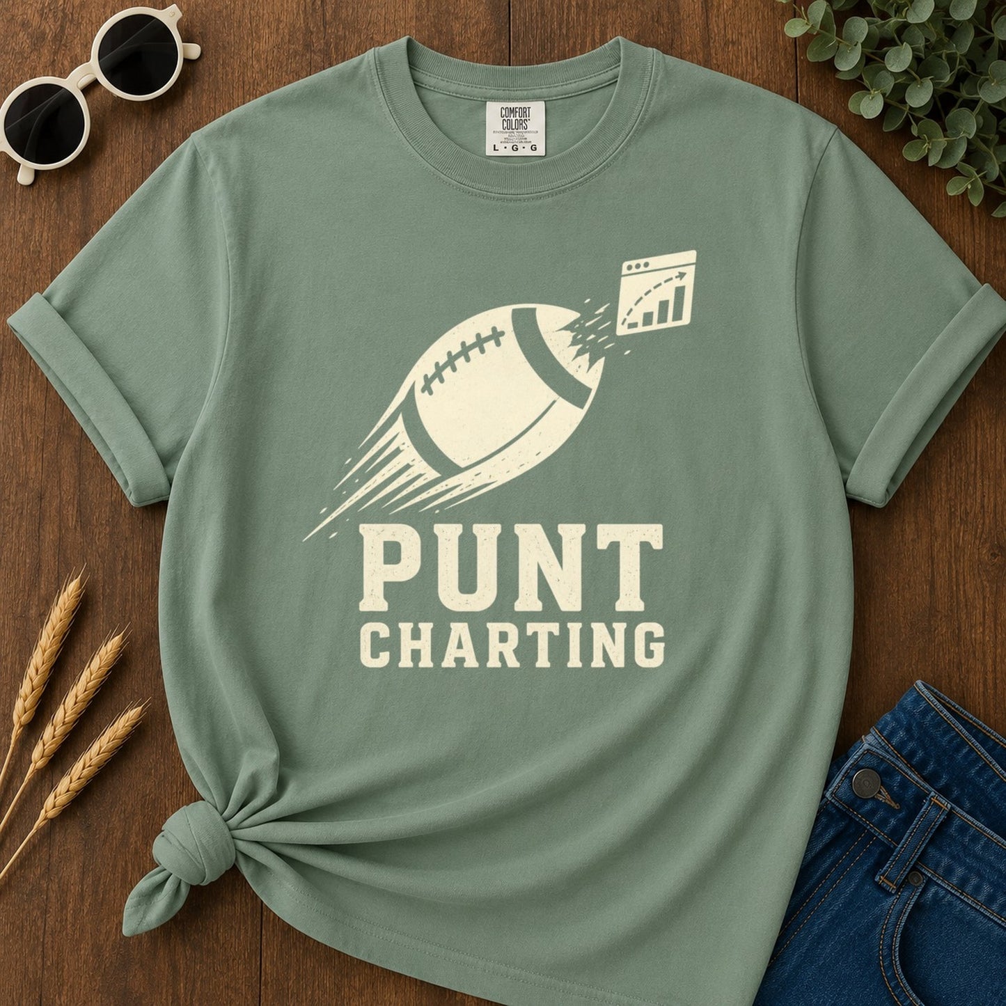 Punt Charting T-shirt - Light Green Mockup