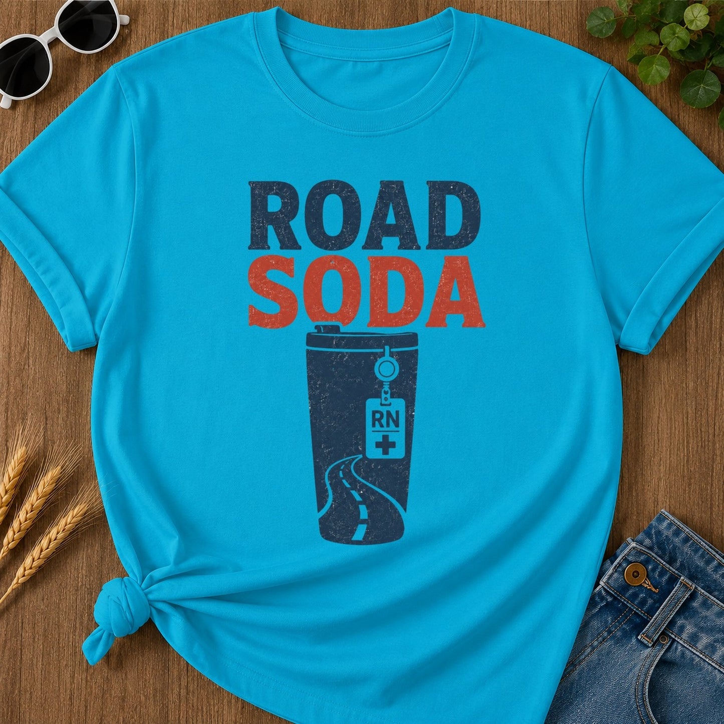 Road Soda T-shirt - Sapphire Mockup