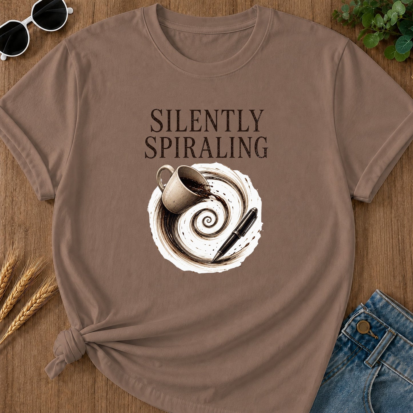 Silently Spiraling T-Shirt - Espresso