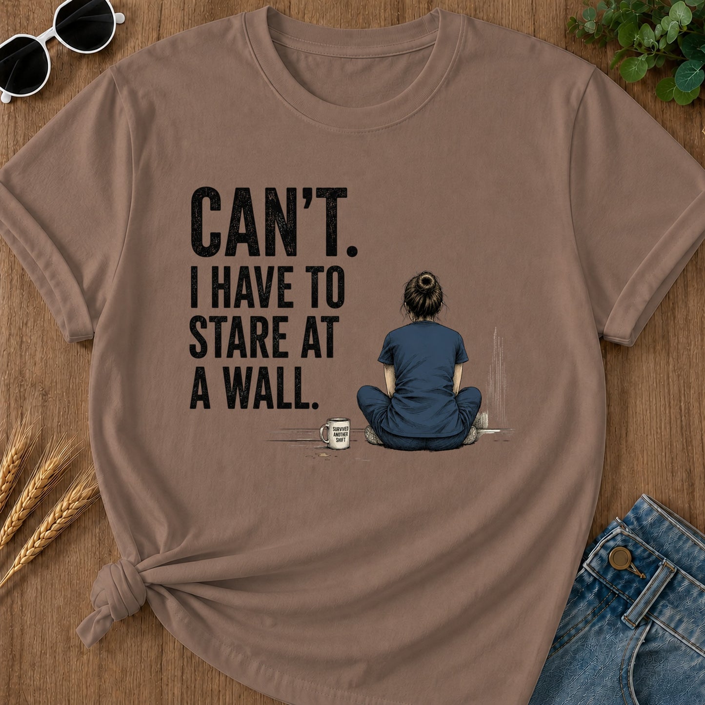 Stare At Wall T-Shirt - Espresso