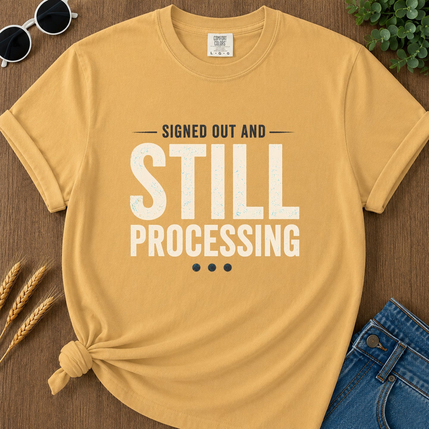 Still Processing T-Shirt - Mustard