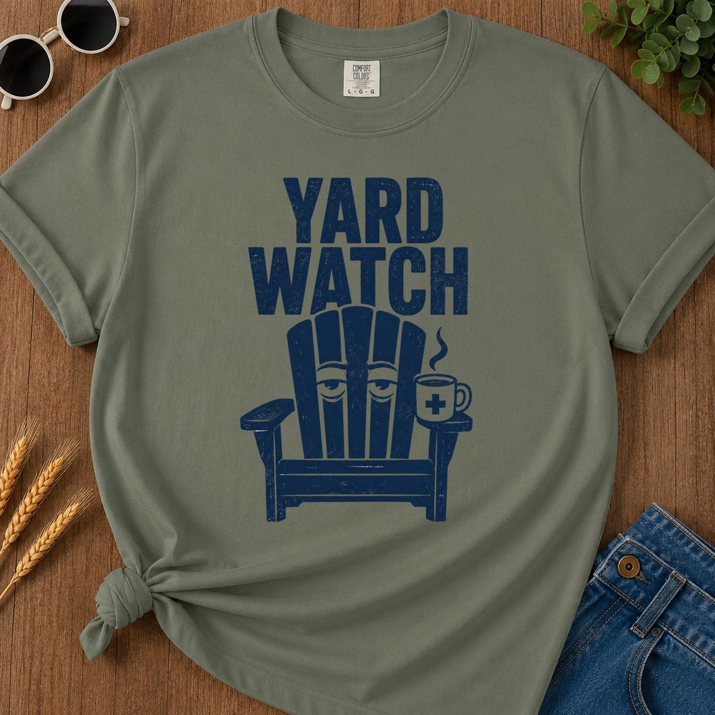 Yard Watch T-shirt - Moss Mockup