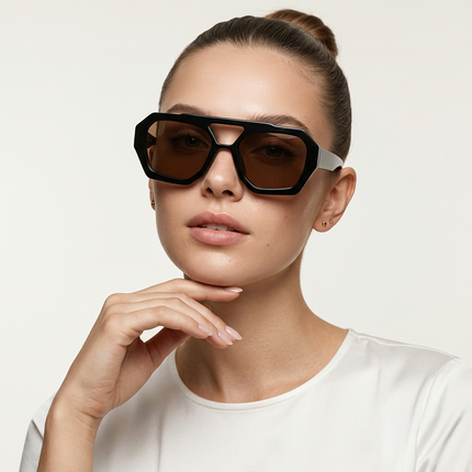 PolygonLine | UV380 Irregular Polygon Sunglasses – 2 Avant-Garde Unisex – Sunglasses | RAYZORA