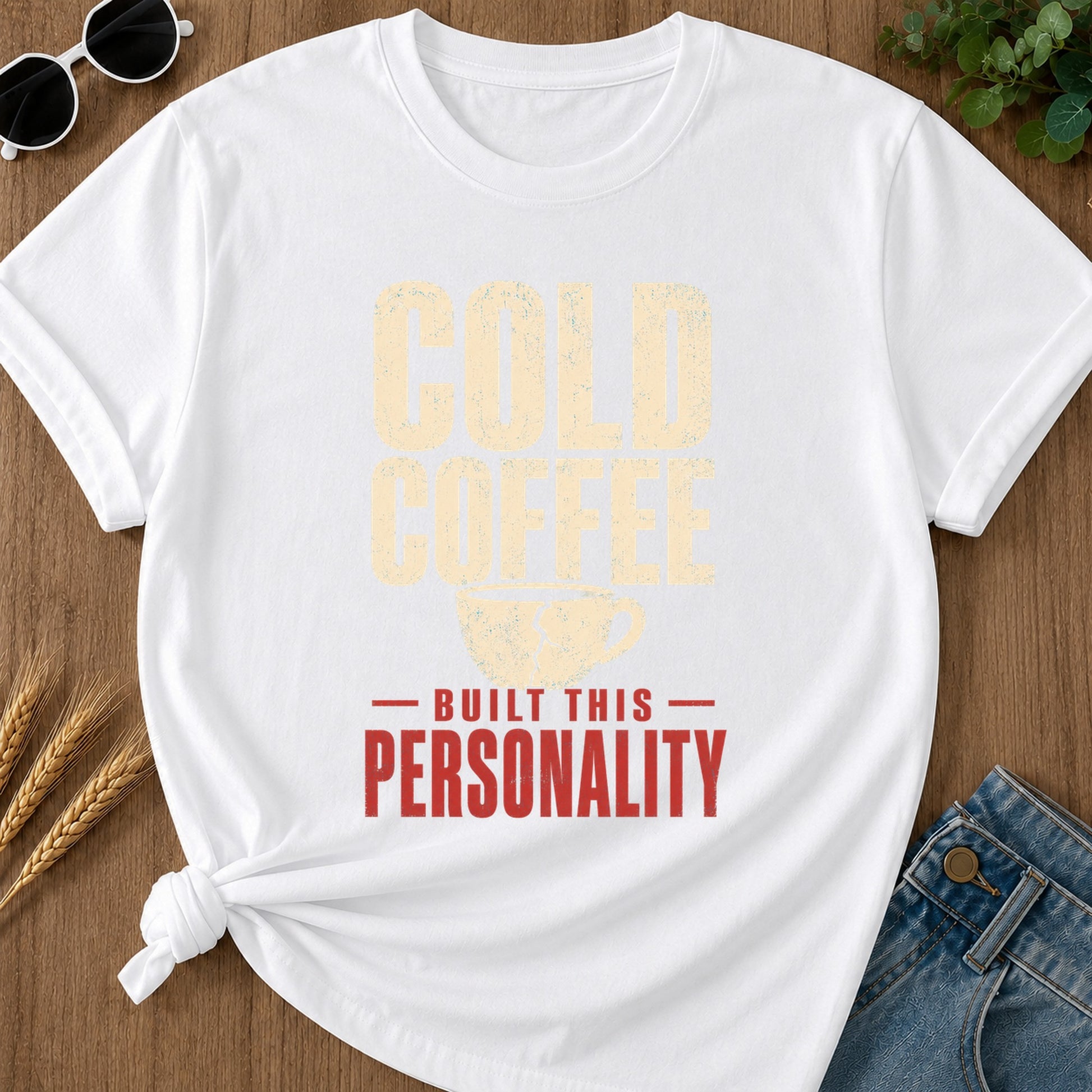 Cold Coffee Personality T-Shirt - White