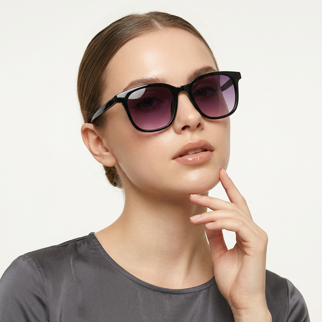 Gradient Square Sunglasses UV400 Class 2 Lightweight Plate Frame Unisex – Rayzora Urban Fog