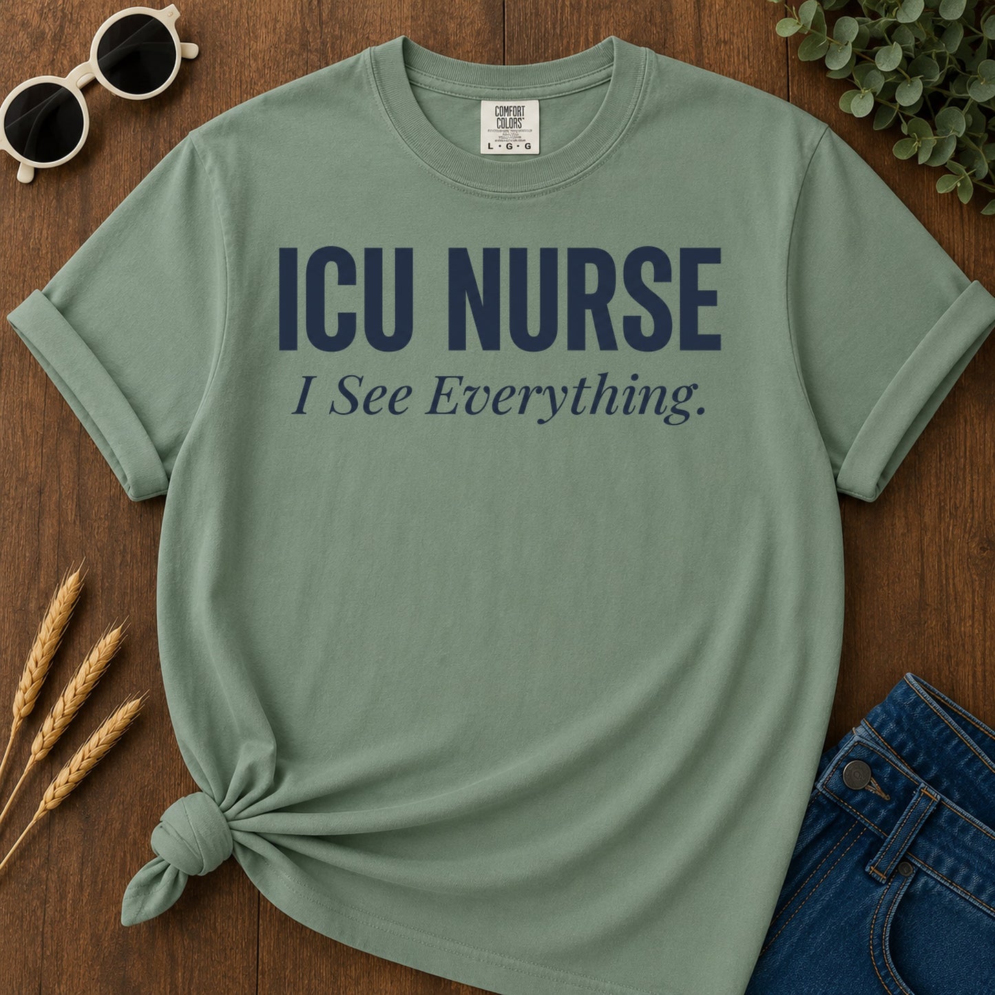 Icu See Everything T-Shirt - Light Green Mockup