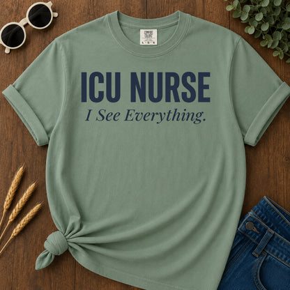 Icu See Everything T-Shirt - Light Green Mockup