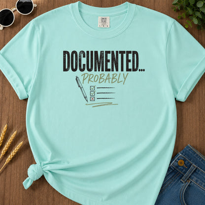 Documented Probably T-Shirt - Chalky Mint Mockup