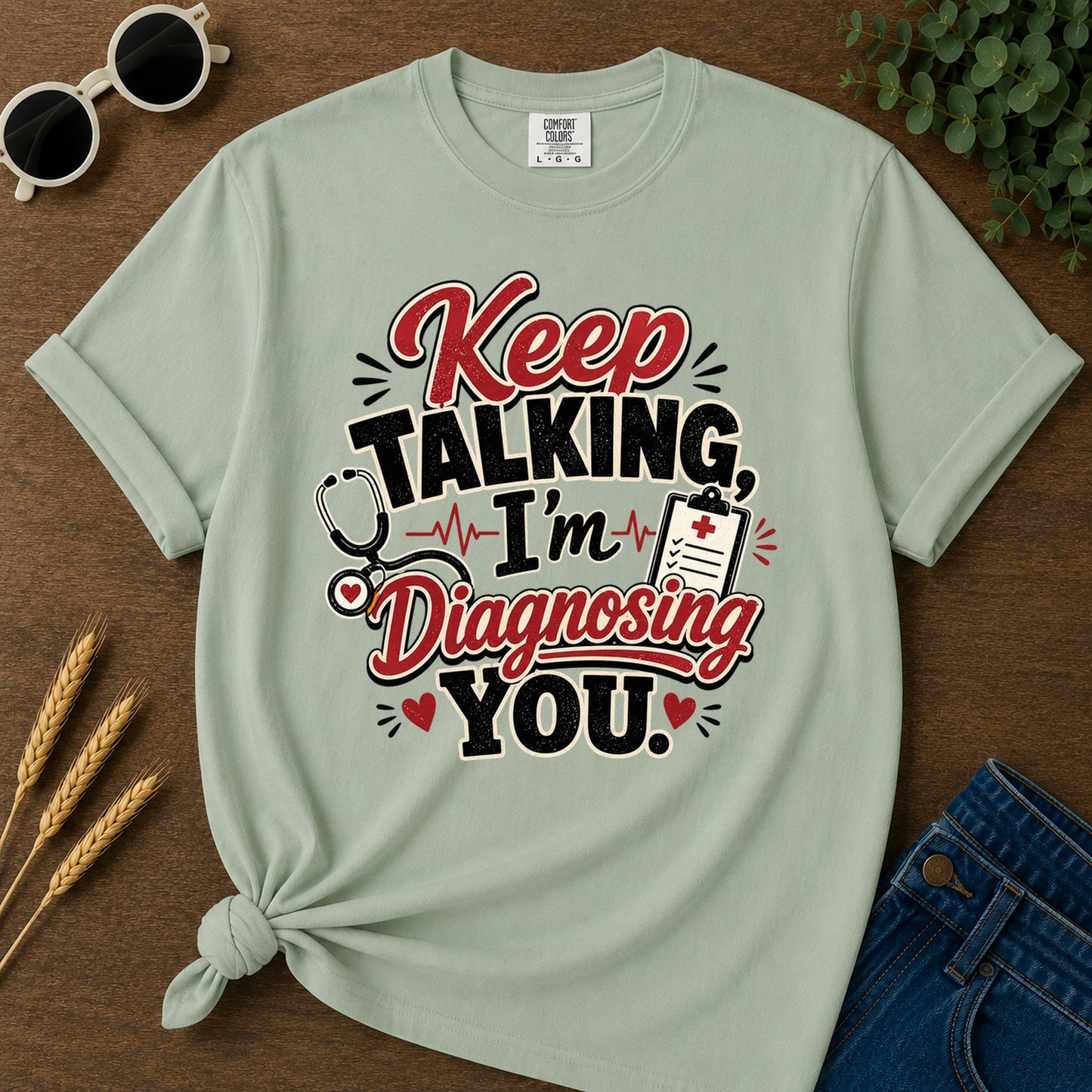 Talking Diagnosing T-Shirt - Bay Mockup