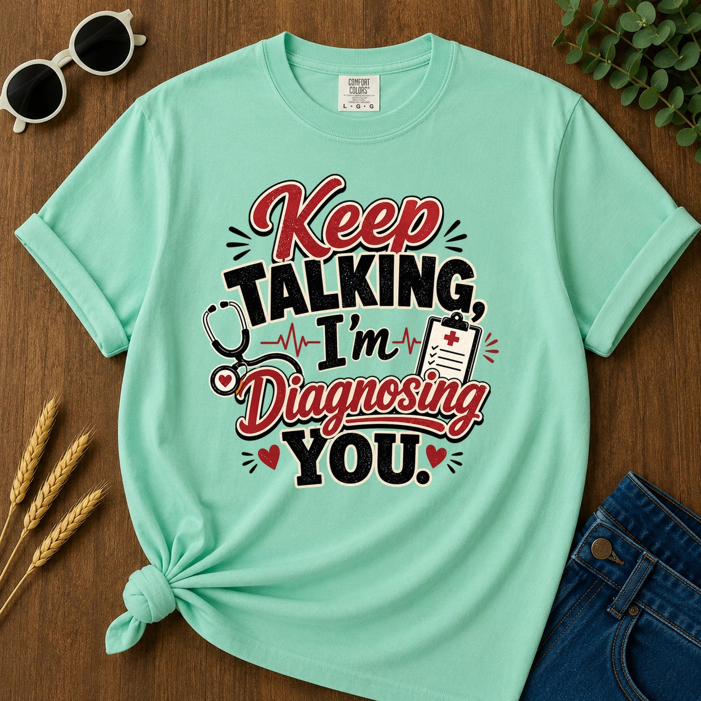 Talking Diagnosing T-Shirt - Island Reef Mockup