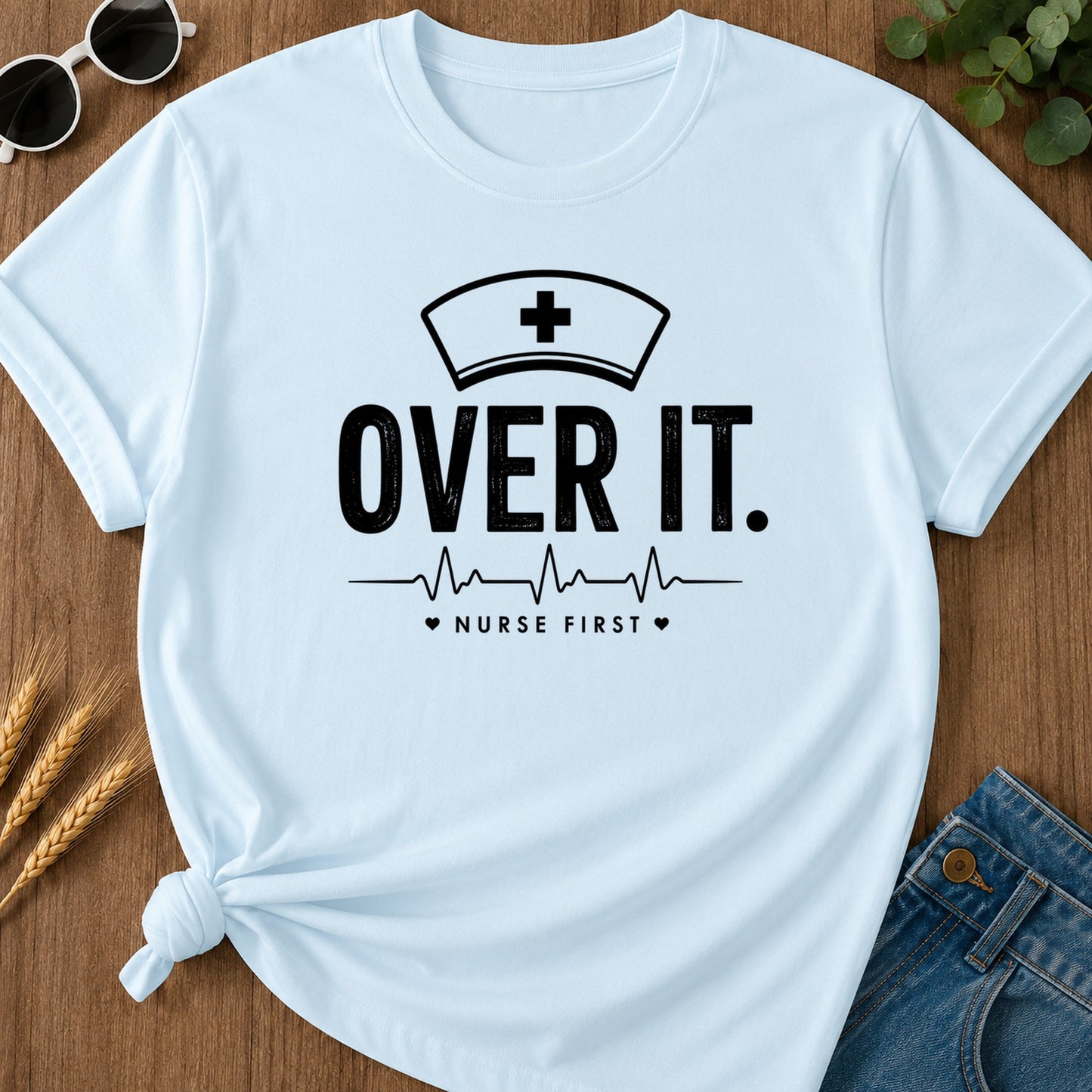 Nurse First T-Shirt - Chambray Mockup